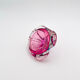 Bohême Crystal Pocket Bowl Hospodka Raspberry and Blue Reflections 1960