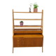 Teak fineer kast uit Zweden met lades, legplank en uitschuifbare plank