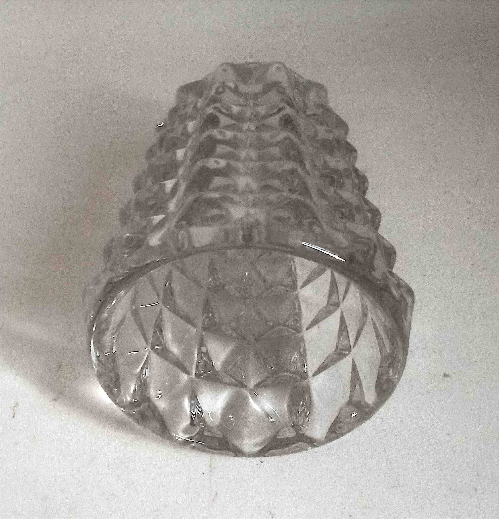 Vase cristal pointe de diamant années 50 hauteur 21,5 cm