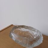 Demant brutalist glass dish by Göte Augustsson | Ruda Sweden | 1960s