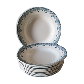 10 assiettes creuses Terre de fer "Récamier"