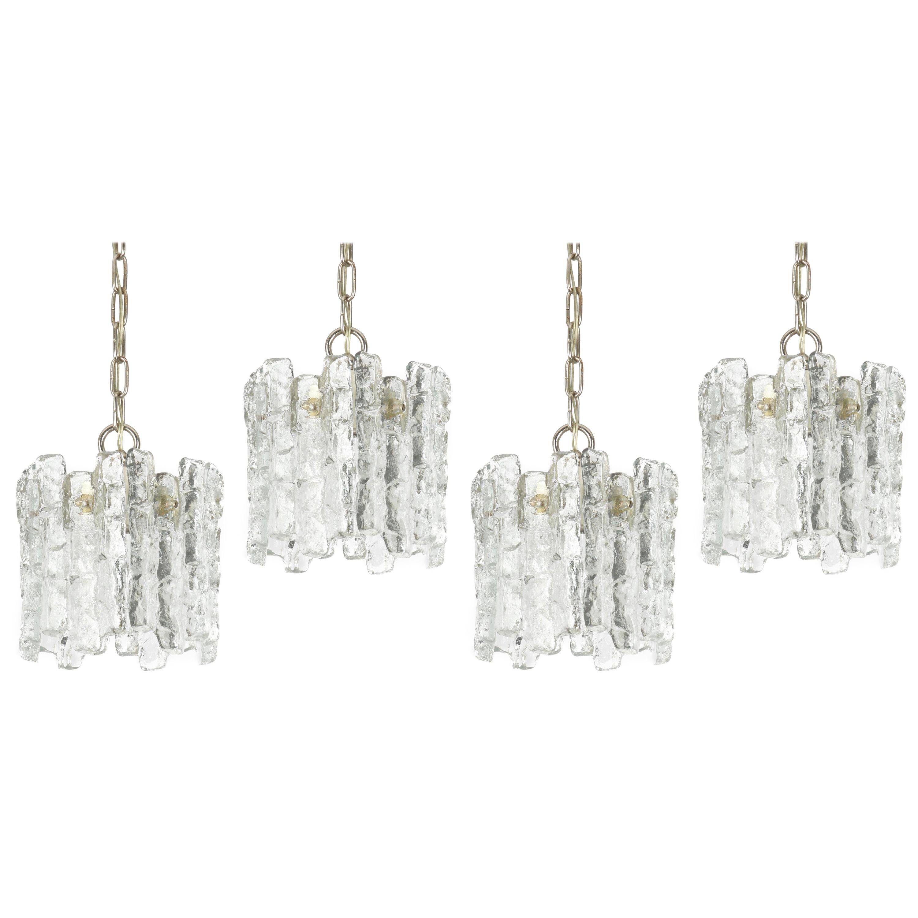 Murano Glass Ice Pendant by Kalmar, Austria, 1960s