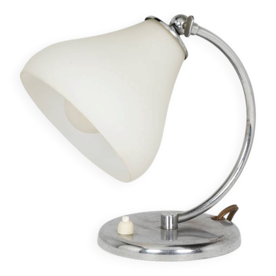 Lampe de chevet Art Déco en métal et verre