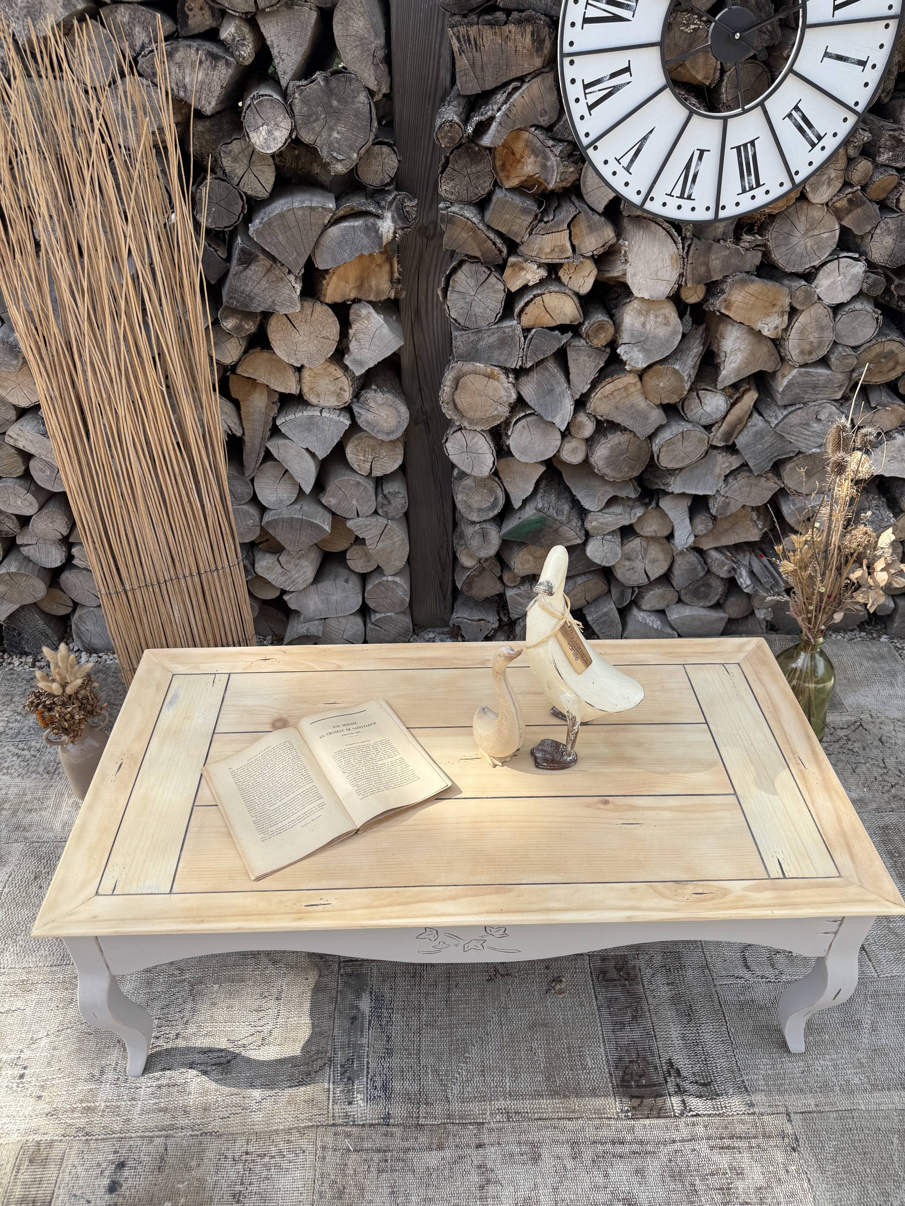 Table basse bois ancienne rénovée