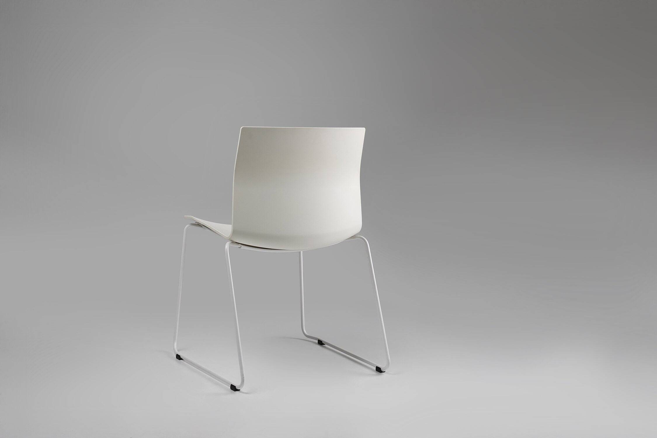 Mid-Century White Chair with Metal Frame and Plastic Seat, Belgium