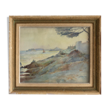 Aquarelle ancienne vue de Marseille signée H Patrice