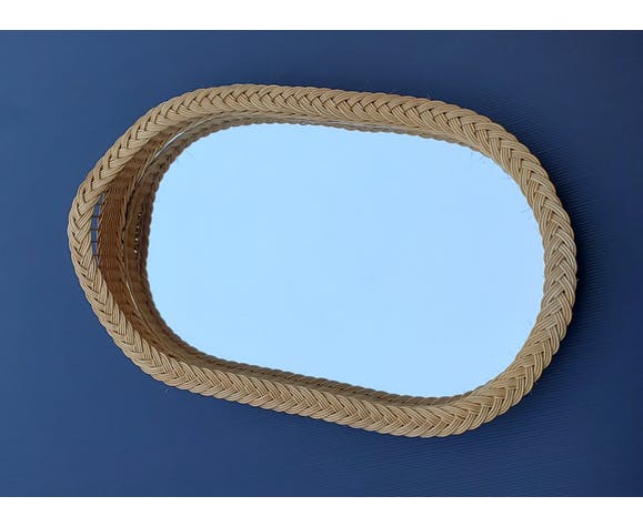 Rattan mirror tray