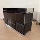 Willy Rizzo Dry Bar, Black Lacquer, Chrome, Leather, Italy circa 1970