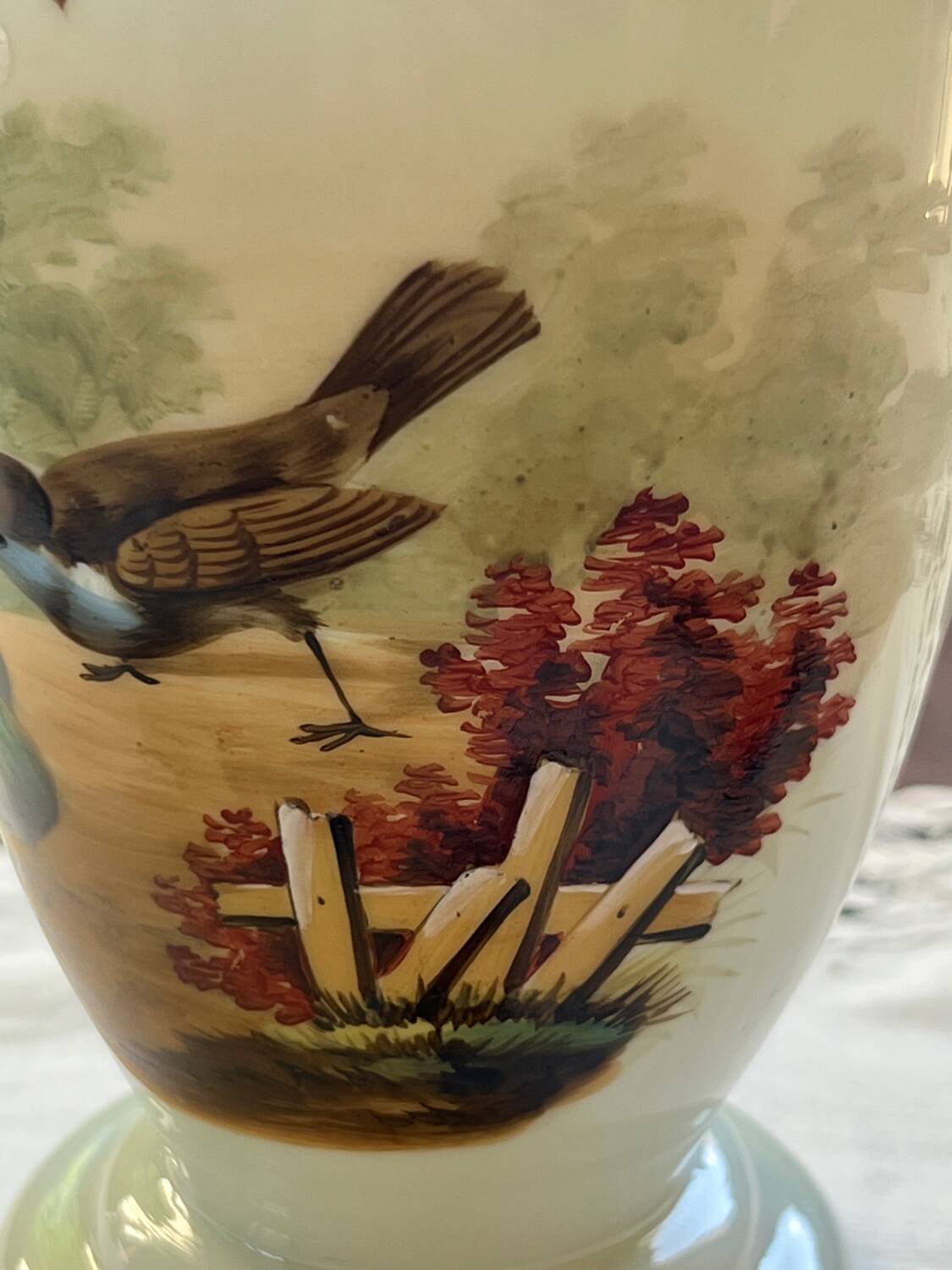 Pair of 19th century opaline glass vases signed