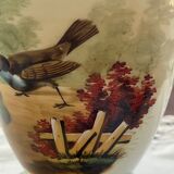 Paire de vases 19e en verre opaline signés