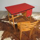 Bureau et chaise vintage en hêtre et skai