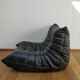 Togo in black leather by Ligne Roset