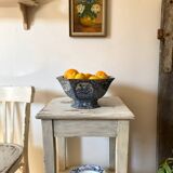 Table d’appoint vintage en bois ancien patiné