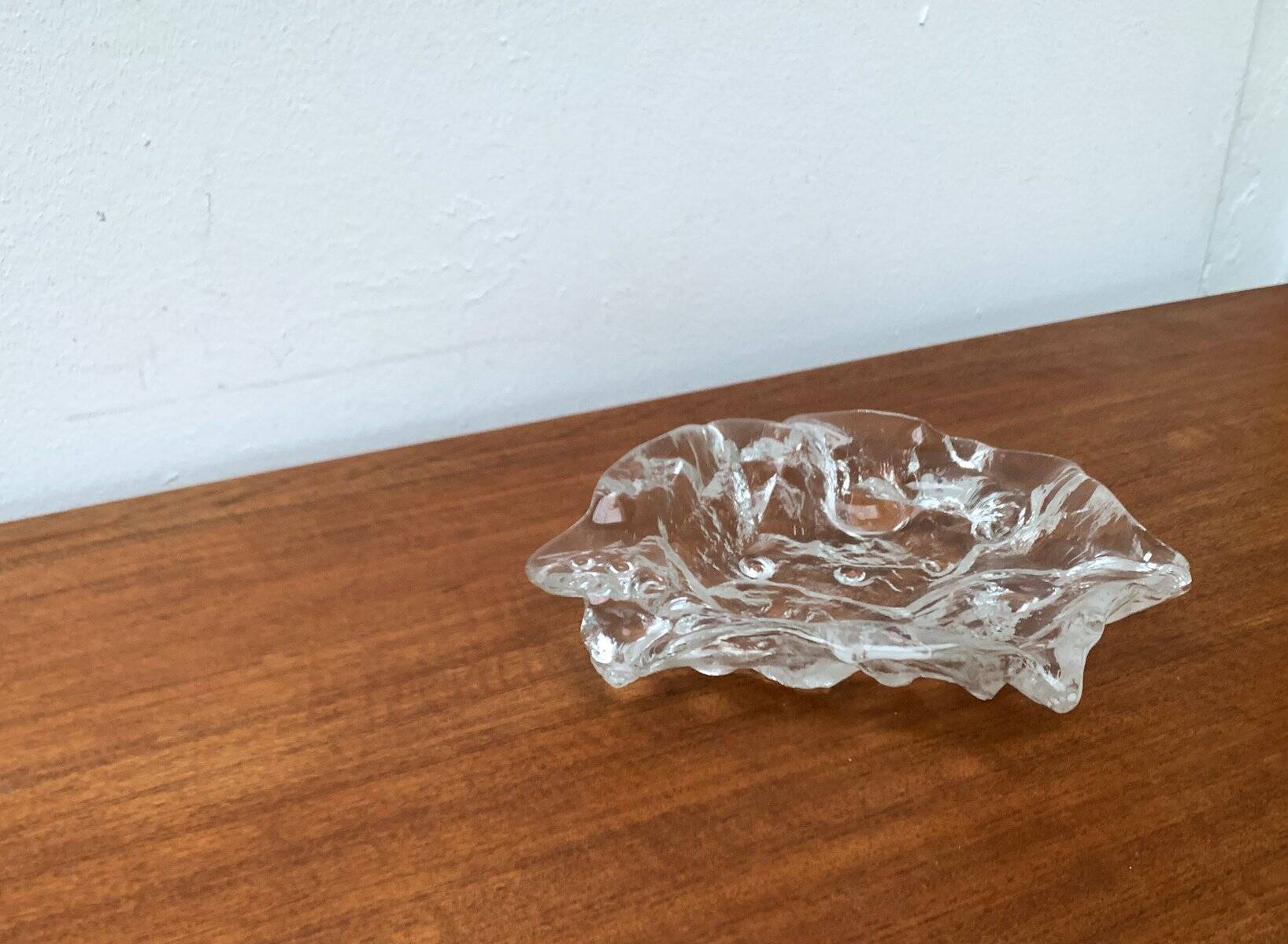 Frosted glass bowl with snail patterns, 1960s.