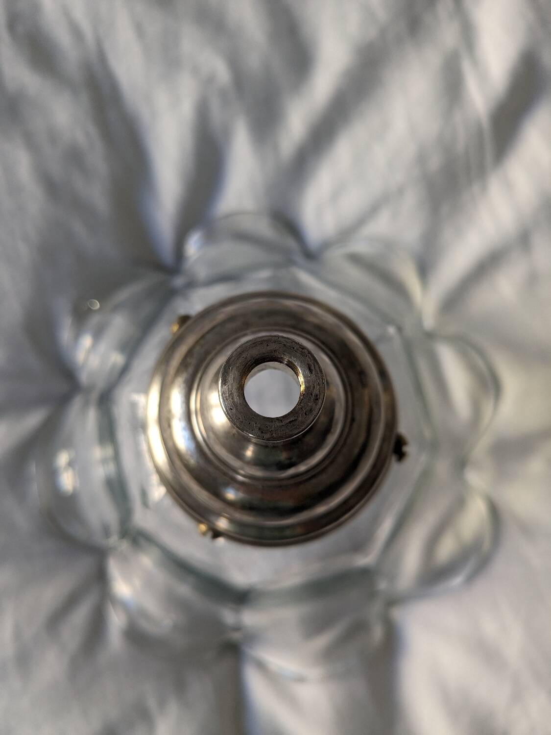 Retro glass and metal pendant light