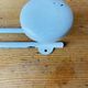 Metal wall coat rack 2 white hooks 60s.