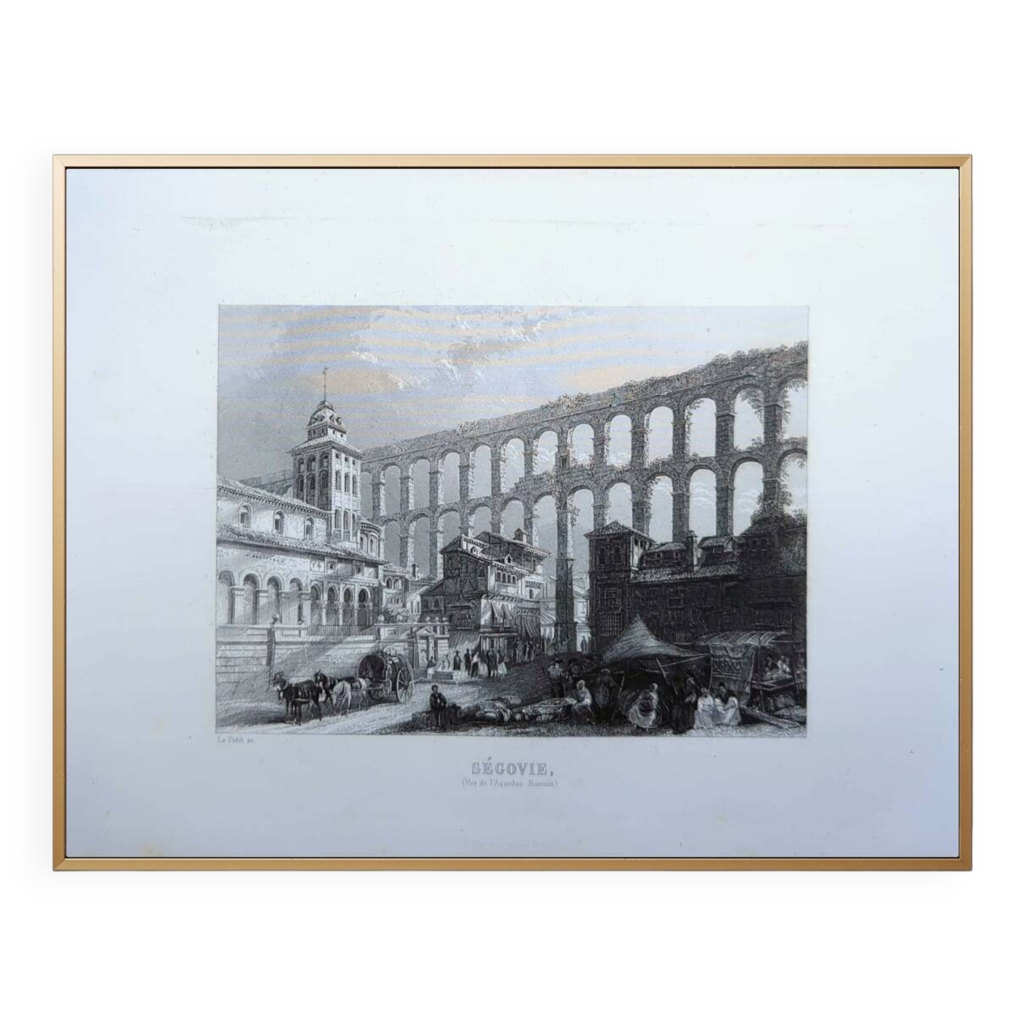 Segovia, Spain, Vintage engraving, printed in 1841.