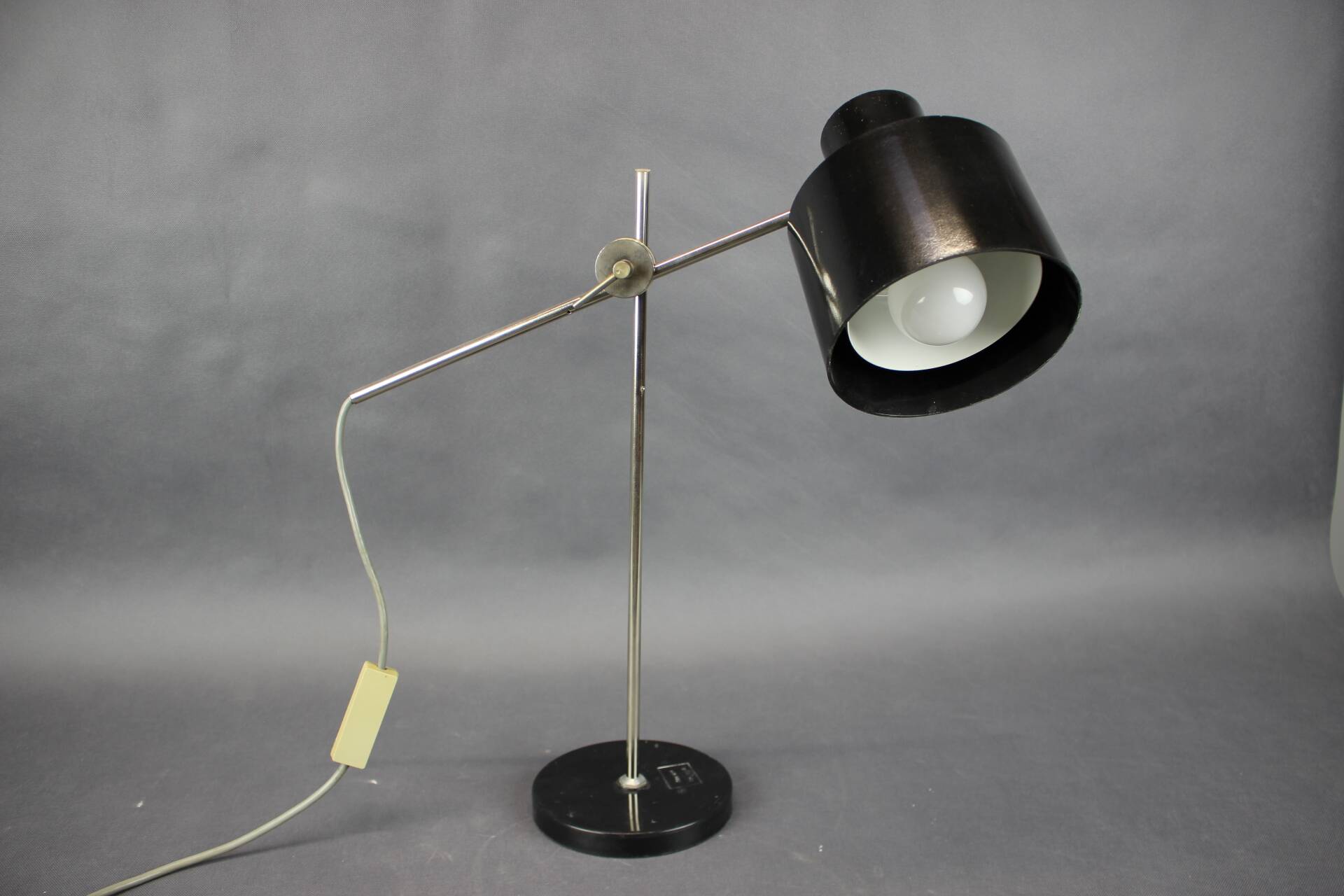 Mid-Century Adjustable Chrome and Bakelite Desk Lamp, Czechoslovakia, 1950s