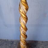 Polychrome gilded carved wood floor lamp ep 1940