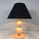 Travertine and brass lamp