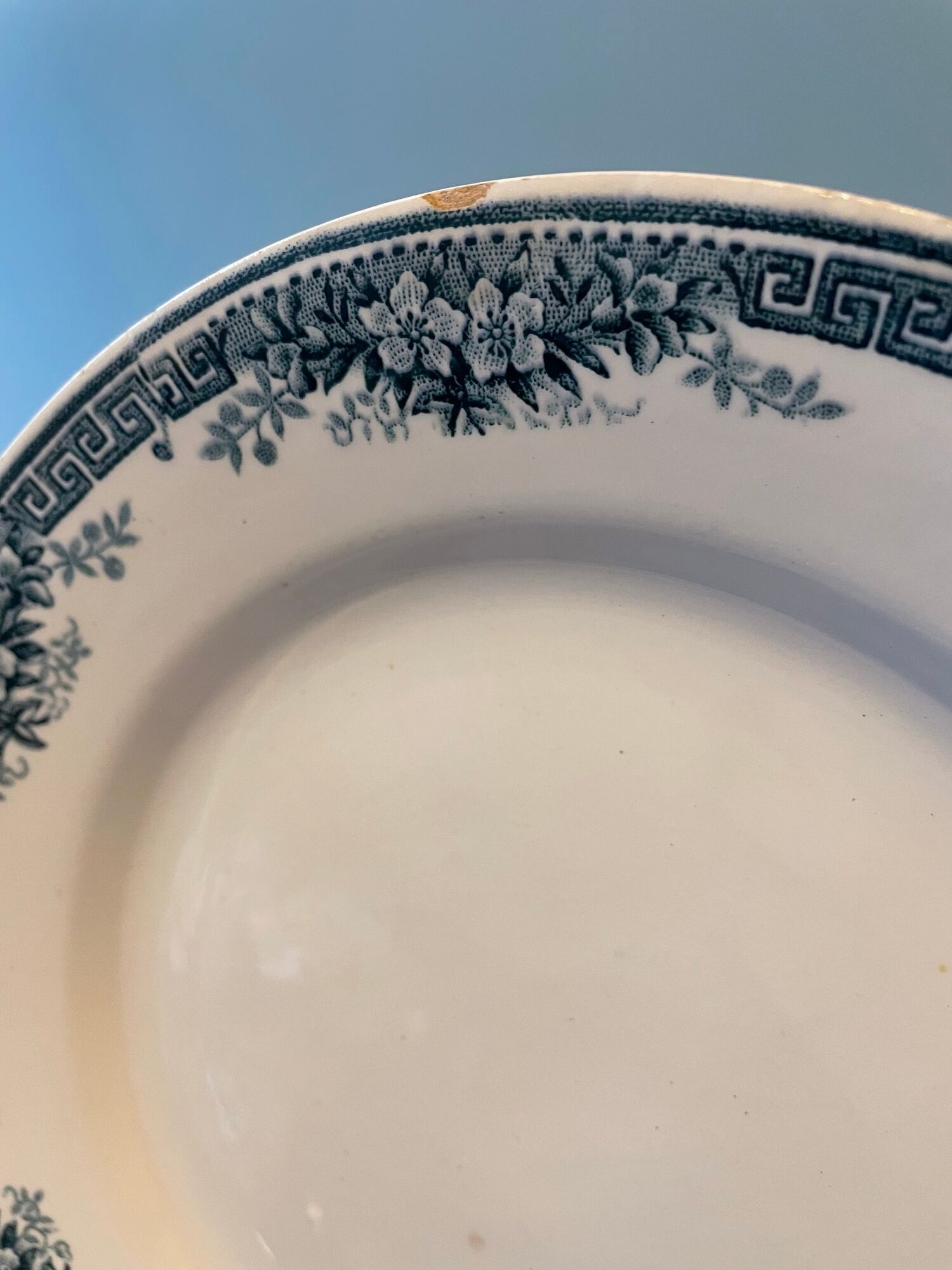 Set of 11 flat plates Terre de Fer in Earthenware of St Amand, model Lucy