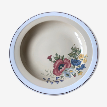 Plat creux rond ancien villeroy et boch mettlach décor floral 1584