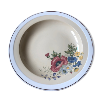 Plat creux rond ancien villeroy et boch mettlach décor floral 1584