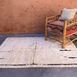 White Marmoucha Moroccan rug - 200 x 148 cm
