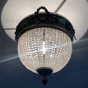 19th brass basket ceiling and beaded glass beads