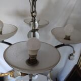 Old vintage chrome chandelier.