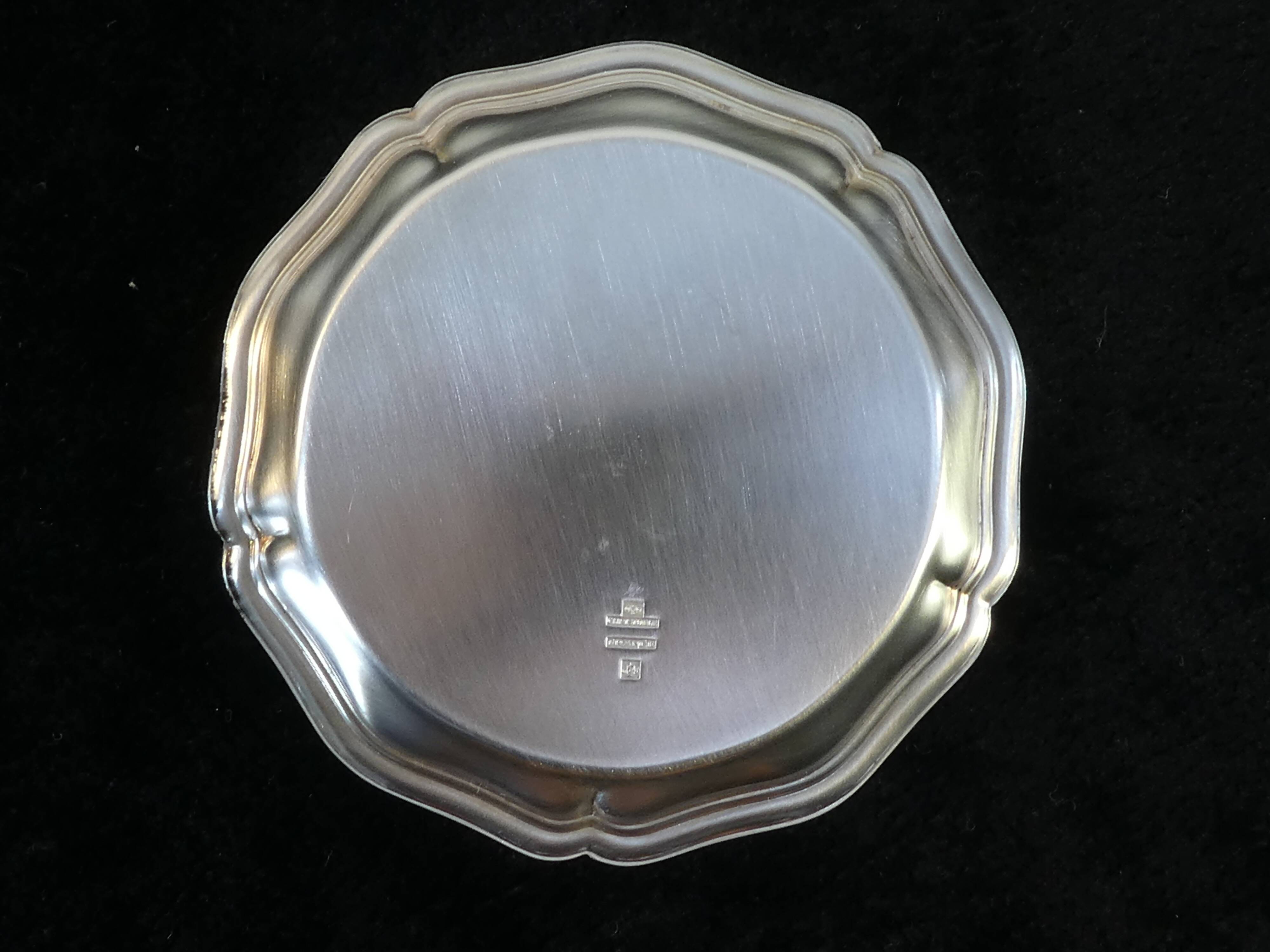 Pair of coasters / cup christofle model spatours in box nº2