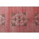 Vintage Turkish Oushak handmade pink cotton wool runner rug 163x370