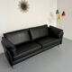 3-seater sofa Intertime I-Cielo black leather contemporary design
