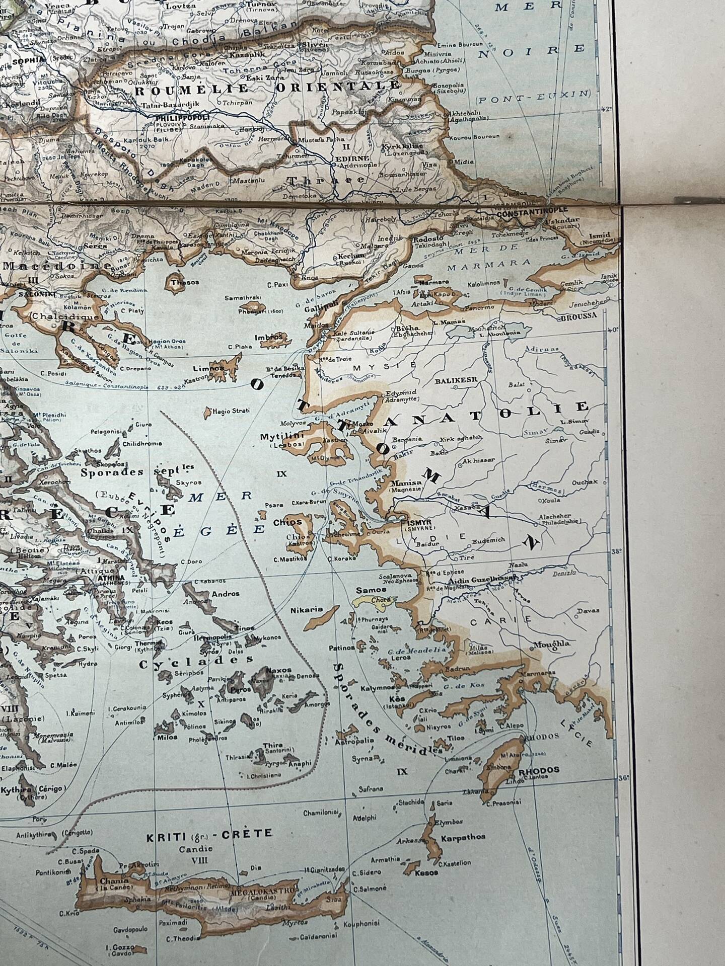 Carte ancienne Péninsule des Balkans 69x54cm