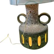 Lampe sur pied vintage en céramique avec base éclairée