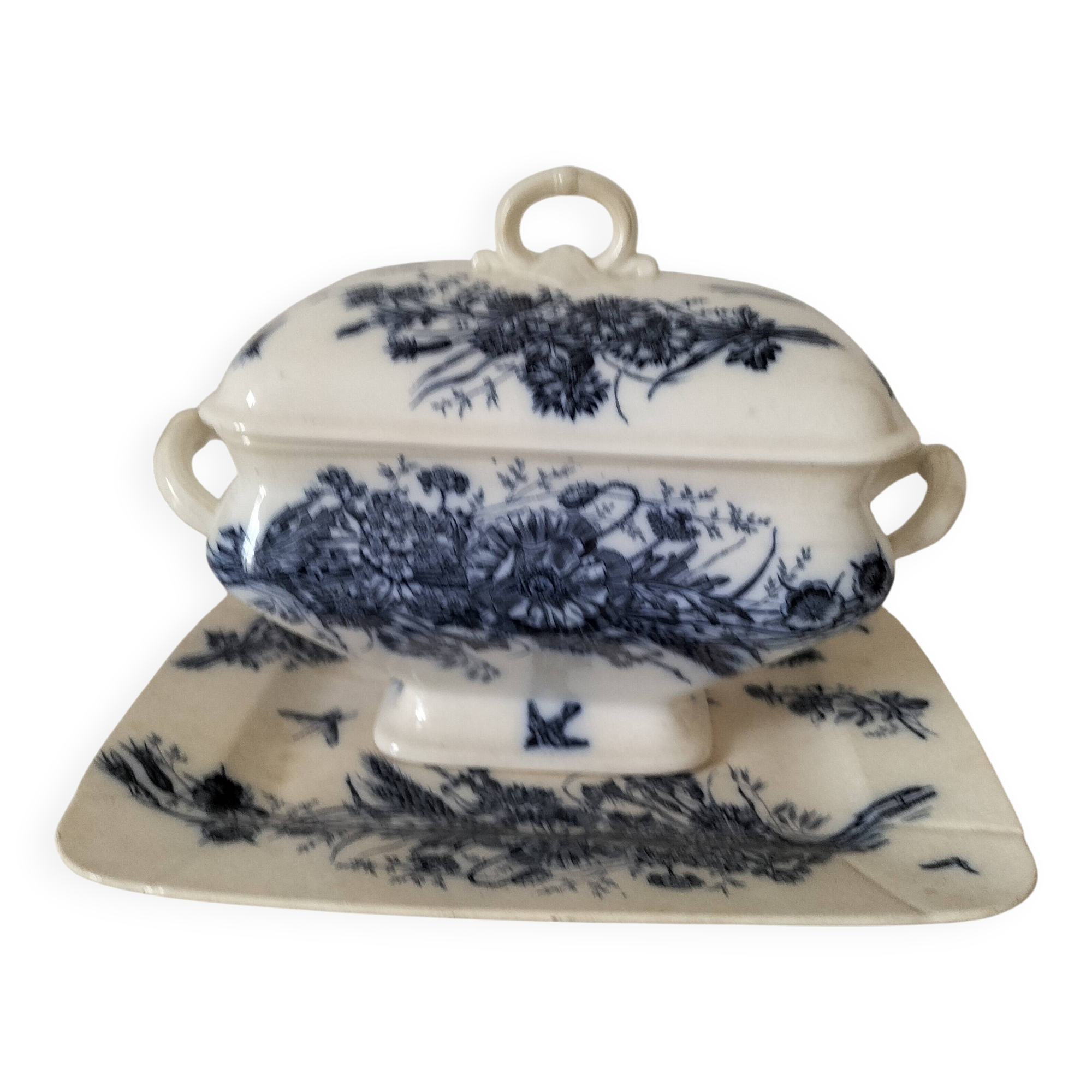 Antique set of rectangular dish and soup tureen – Mouzin-Lecat & Cie
