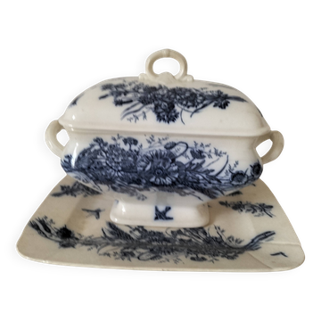Ensemble ancien plat et soupière rectangulaire – Mouzin-Lecat & Cie