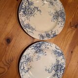 2 flat plates from the earthenware factories of Clairefontaine model Hanley