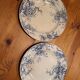 2 flat plates from the earthenware factories of Clairefontaine model Hanley