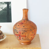 Old Berber vase in painted terracotta