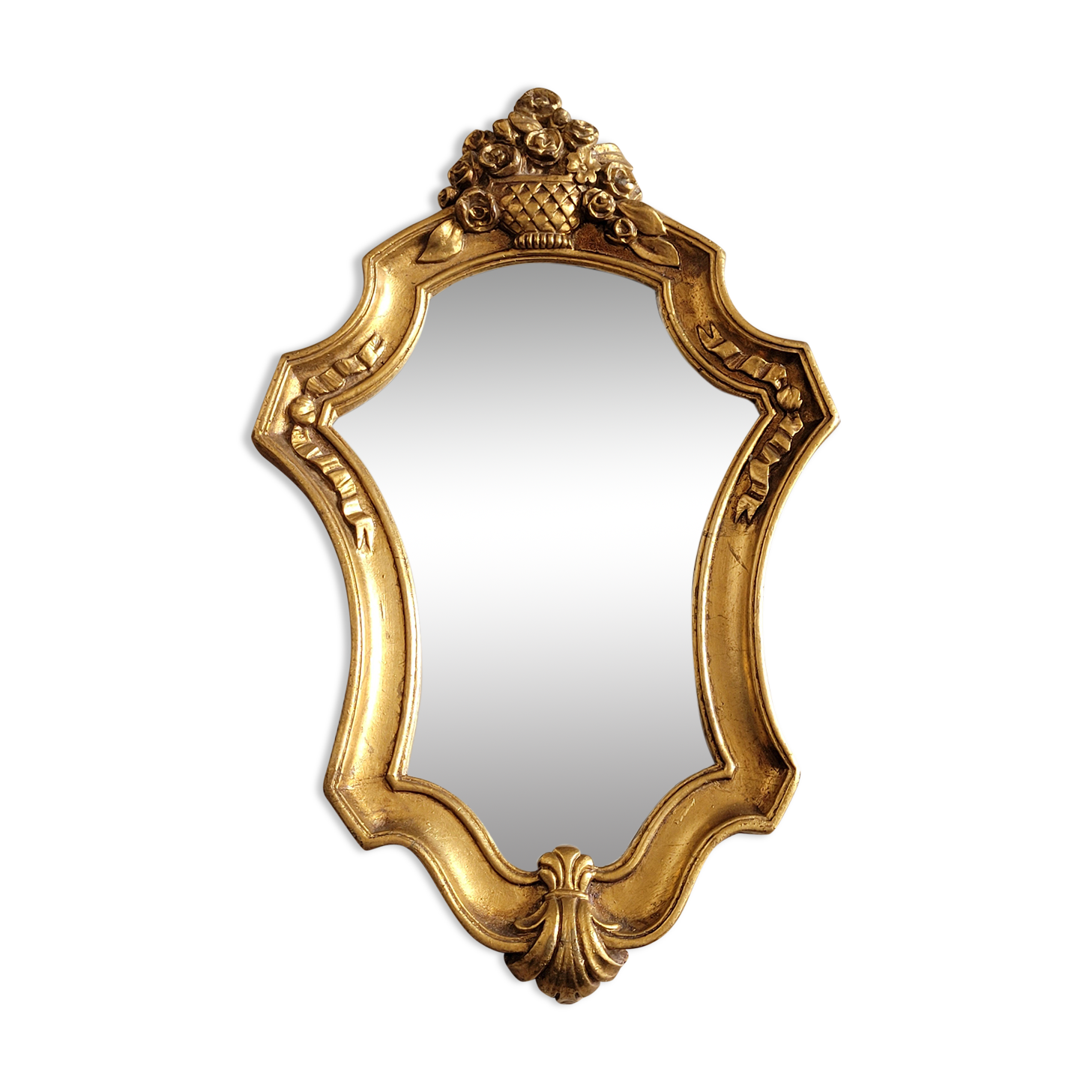 Golden mirror vase flowers 36x23