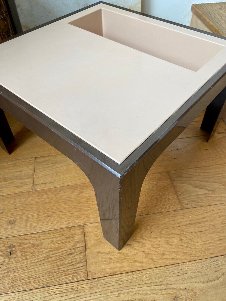 Beige and brown coffee table