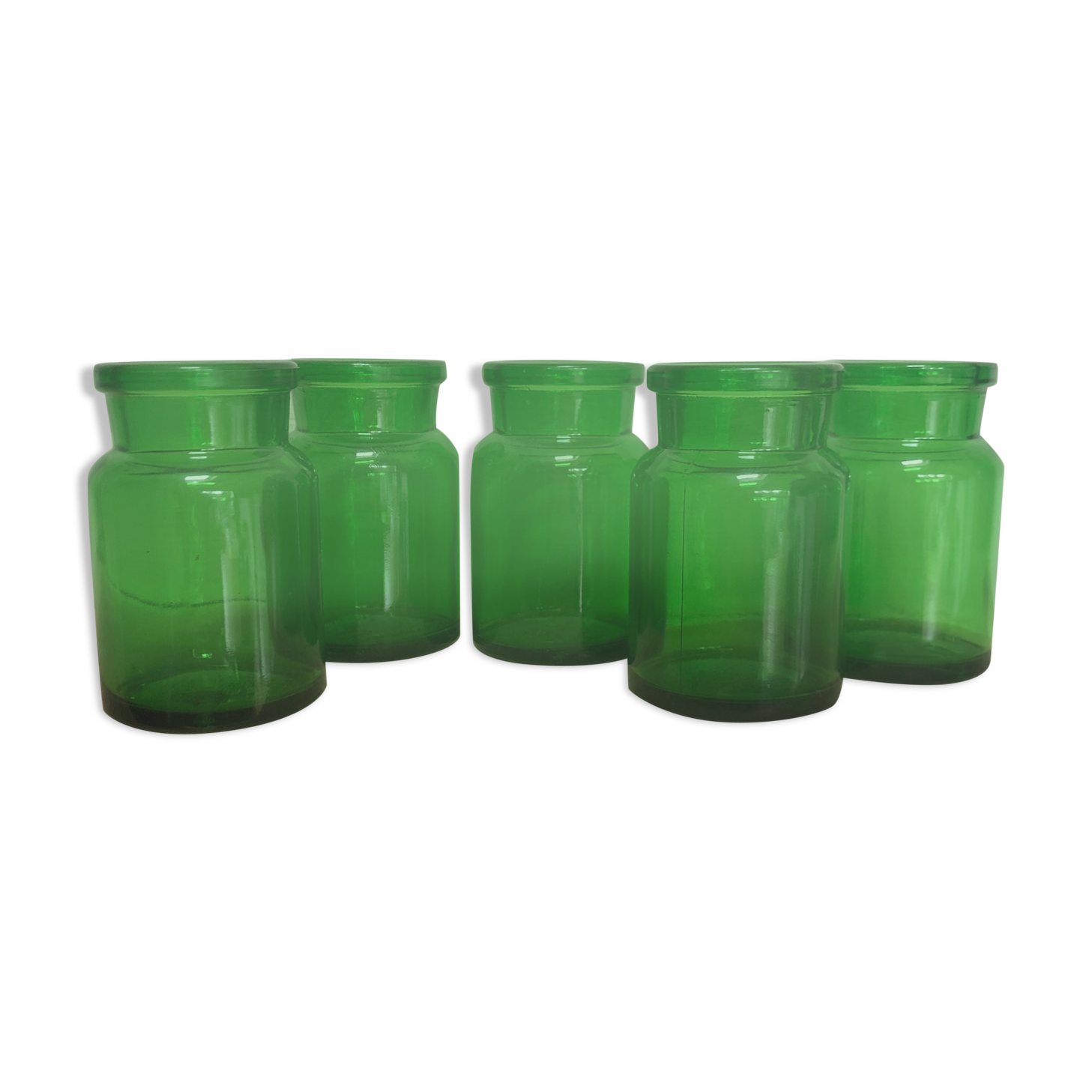 Green apothecary pots