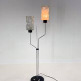 Lampadaire en chrome et verre des années 1970 par Lidokov, étiqueté, Tchécoslovaquie