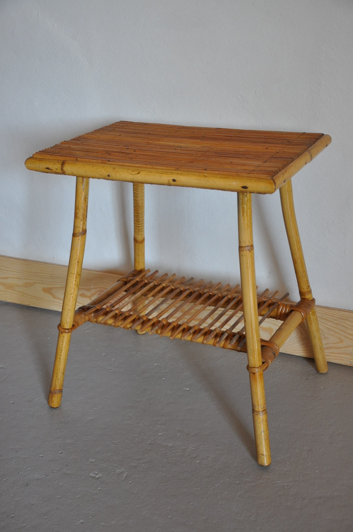 Vintage bamboo side table