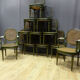 Set of 10 chairs in painted beech and Louis XVI style caning