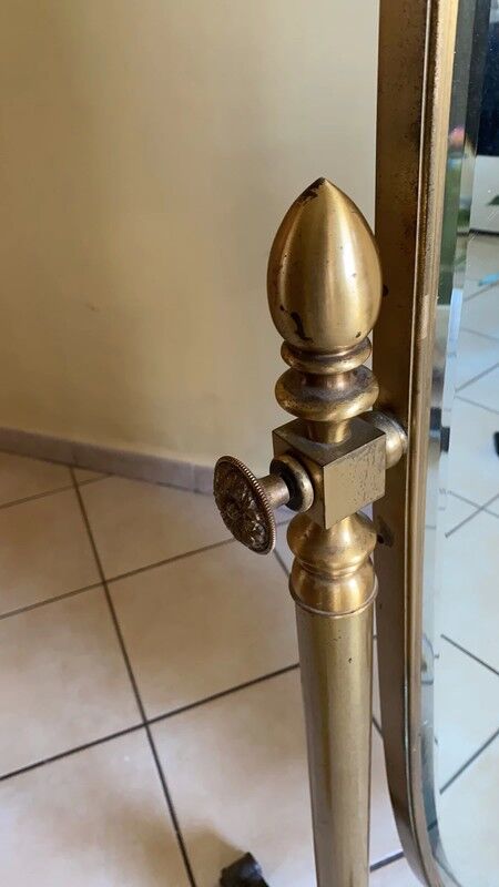 Golden brass psyche mirror