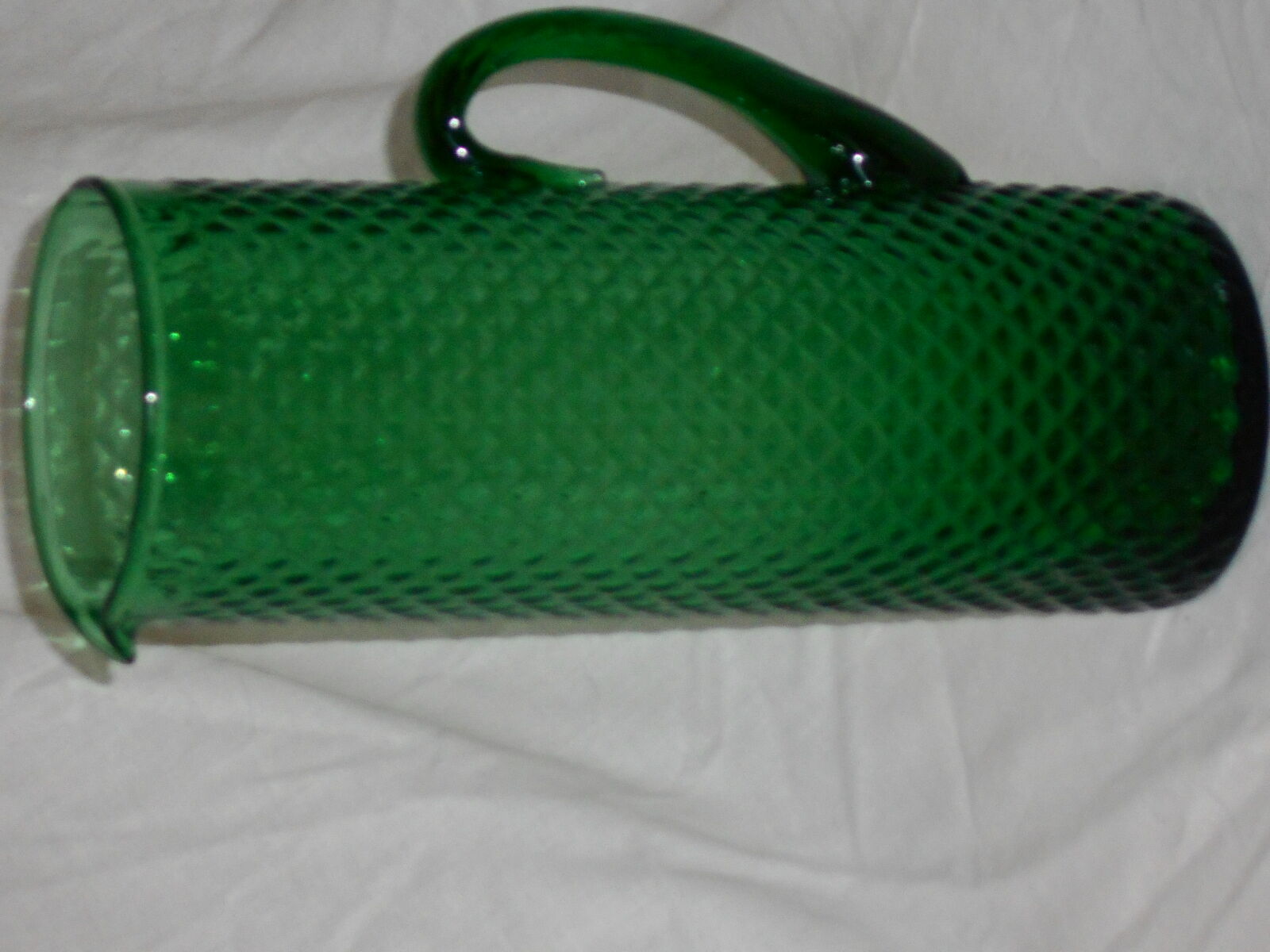 Vintage emerald green color glass pitcher