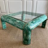 Coffee table in tessellated marble by Casa Bique 1970s Hollywood Regency (Karl Springer style)