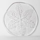 Large Kosta Boda Glass Cheese Platter: Vintage Leaf Design by Wärff / 1975